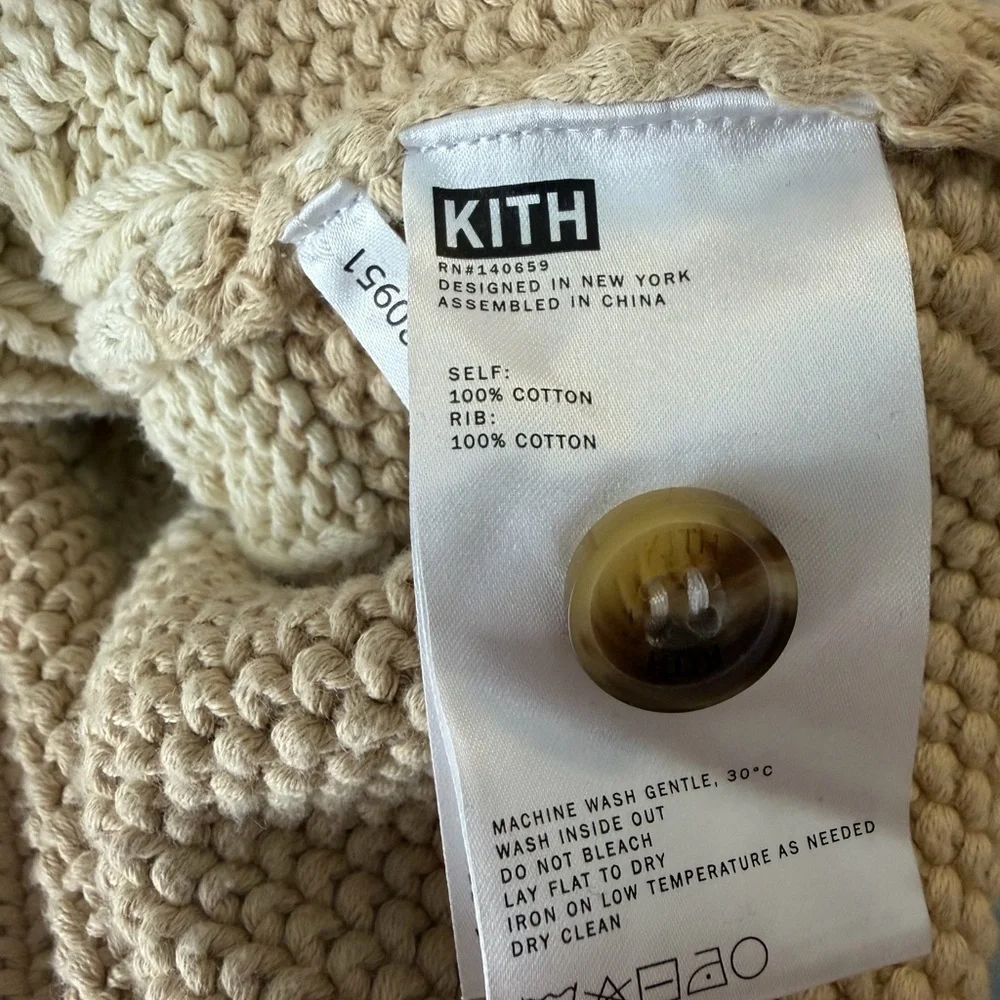 Kith Men’s Patchwork Durum Heavyweight Knit Old Money Cardigan In Neutral